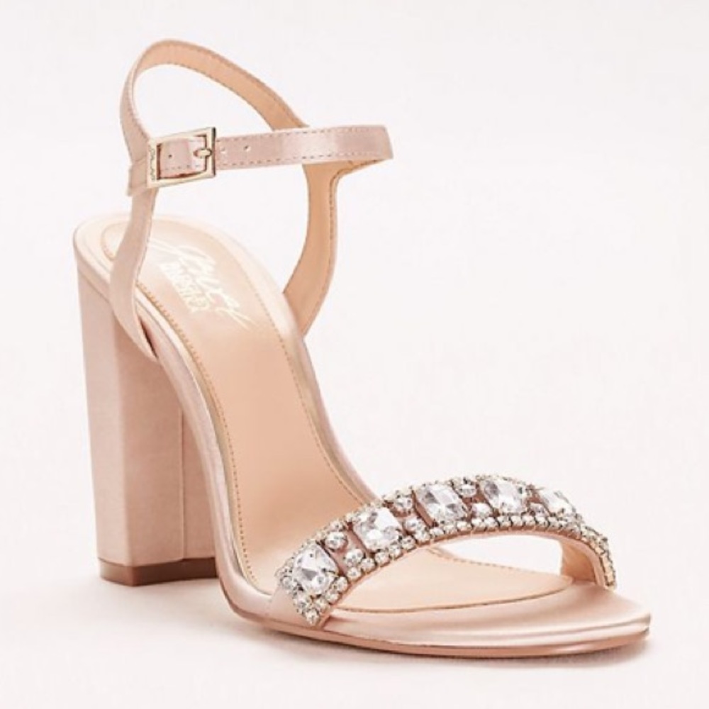 Badgley Mischka jeweled block heel sandal